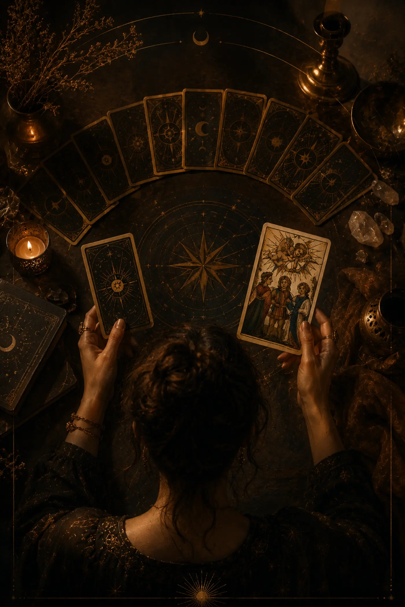 Tirage du Tarot de Marseille en cours