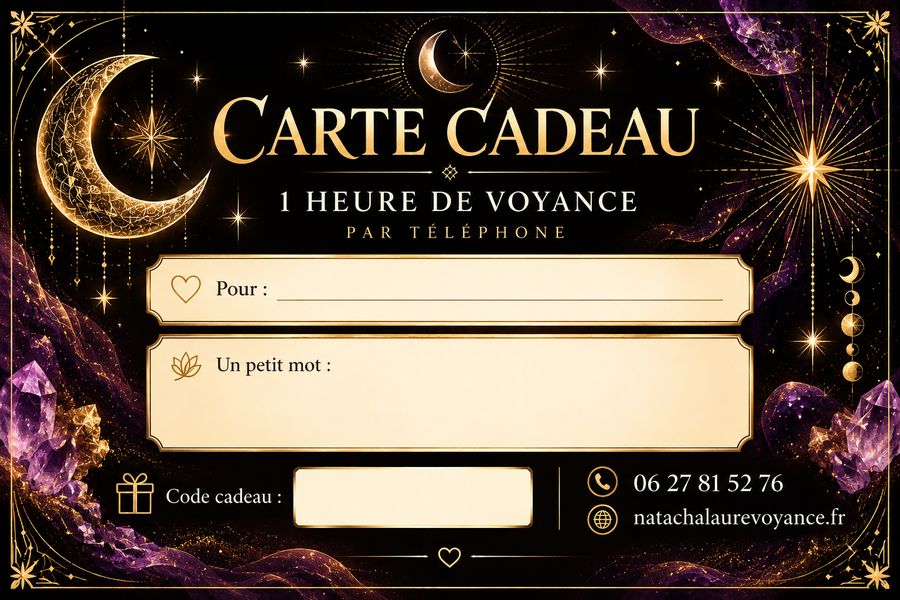 Aperçu de la carte cadeau : une heure de voyance par téléphone